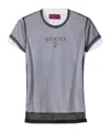 Gucci Double-layer Soft T-shirt With Interlocking G Graphic In Blue