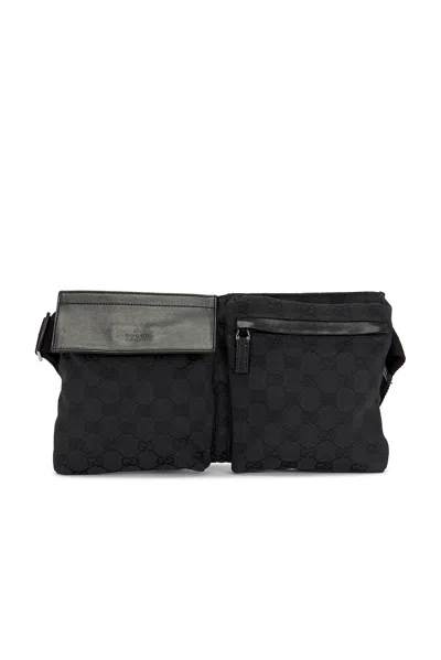 Pre-owned Gucci Double Pocket Belt Bag In Black