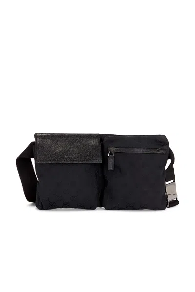 Pre-owned Gucci Double Pocket Belt Bag In Black