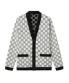 Gucci Reversible Gg Wool Jacquard Cardigan In White