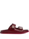 Gucci Double-strap Crystal-embellished Sandals In Red