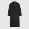 Gucci Double Wool Coat In Black