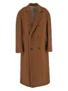 Gucci Men Double-breasted Coat In Brown