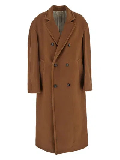 Gucci Doublebreasted Coat In Brown