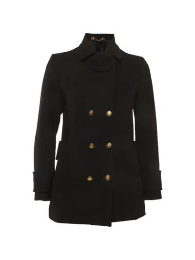 Pre-owned Gucci Double-breasted Pea Coat In Black