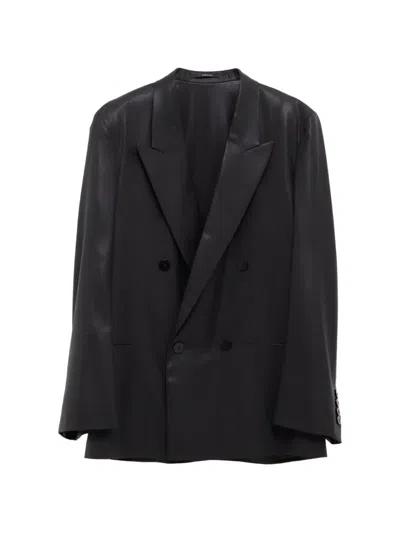 Gucci Double-breasted Peak-lapel Blazer In Black