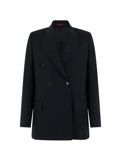 Gucci Double-breasted Peak-lapel Blazer In Black
