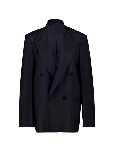 Gucci Double-breasted Peak-lapels Jacket In Blue