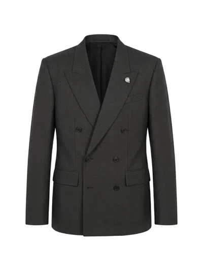 Gucci Double-breasted Wool Blazer In Black