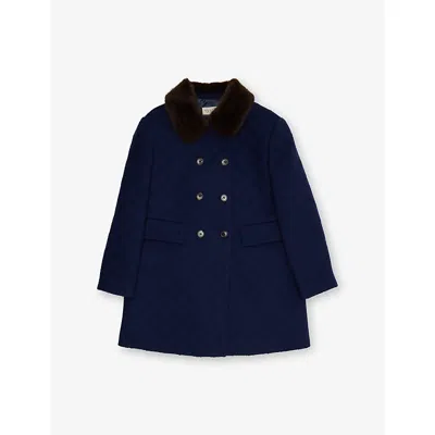 Gucci Kids' Double-breasted Wool-blend Coat 8-12 Years Classic Blue/mix