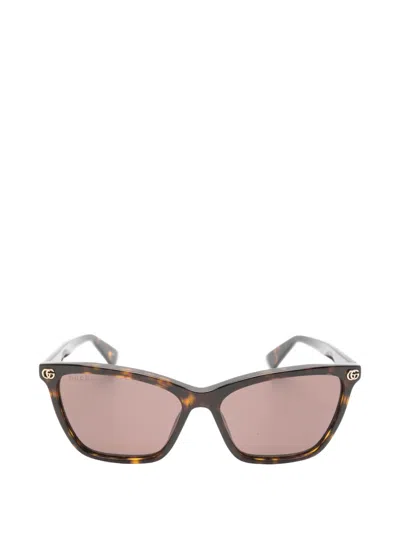 Gucci Double-g Tortoiseshell-effect Sunglasses In Red