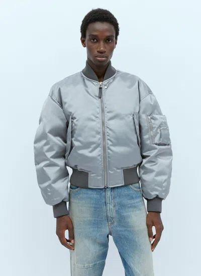 Gucci Down Bomber Jacket In Grey