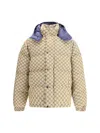 Gucci Men Gg Patterned Padded Down Jacket In Neutral