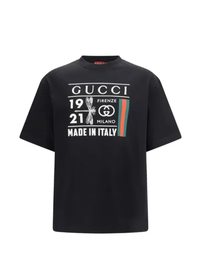 Gucci Dragonfly Printed T-shirt In Black