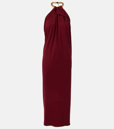 GUCCI DRAPED SILK CRÊPE SABLÉ MIDI DRESS