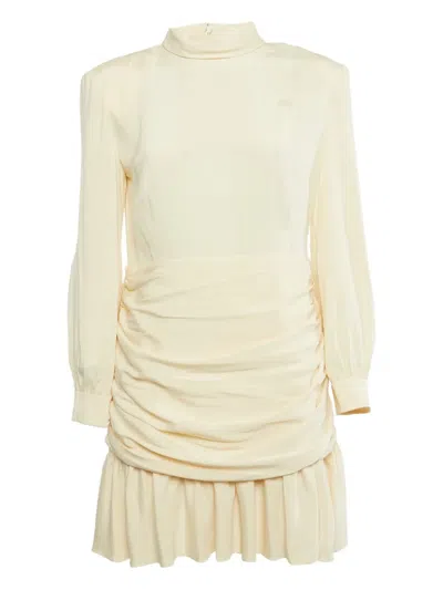 Pre-owned Gucci Draped Silk Dress In Neutral