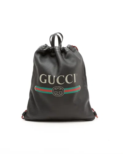 Gucci Drawstring Backpack In Black