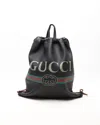 Gucci Drawstring Backpack In Black