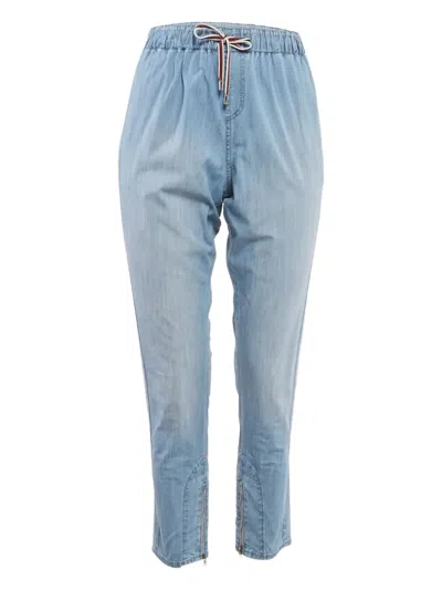 Pre-owned Gucci Drawstring Cuff Trousers In Blue