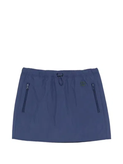 Gucci Denim Skirt Mini Cut Elastic Waistband Zip In Blue
