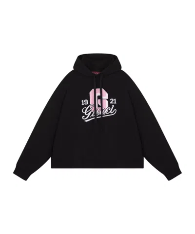 Gucci Drawstring-hood Sweatshirt In Black