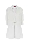 Gucci Women Cotton Poplin Shirt With Horsebit Hardware In White