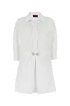 Gucci Women Cotton Poplin Shirt With Horsebit Hardware In White