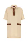 Gucci Linen Mini Dress Bow Detail In Neutral