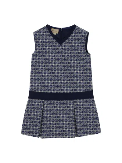 Gucci Kids' Dress For Girl In Blue