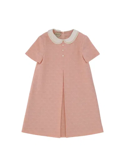 Gucci Kids' Dress For Girl In Pink/ivory