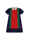 Gucci Gg Web Cotton Jersey Dress In Sky/mc