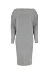 Gucci Grey Stretch Wool Blend Dress In Grey