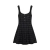 Gucci Black Wool And Jacquard Dress In Grey