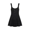 Gucci Black Wool And Jacquard Dress In Grey