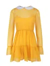 Gucci Peter Pan Collar Chiffon Mini Dress In Multicolour