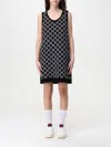 Gucci Women Embroidered Stretch Wool Blend Mini Dress In Multi