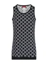 Gucci Women Embroidered Stretch Wool Blend Mini Dress In Multi