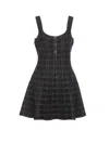 Gucci Check-pattern Lamé-effect Mini Dress In Black