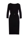 Gucci Women Silk Cady Mid-lenght Dress In Black