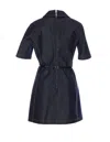 Gucci Horsebit Belted Denim Minidress In Blue