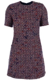 Gucci Textured Wool Dress Featuring Signature Buttons In Blue