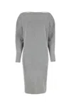Gucci Grey Stretch Wool Blend Dress In Grey