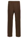 Gucci Casual Pants With Elastic Waist And Contrasting Side Band In Brown