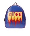 Gucci Drip Logo-print Backpack In Blue
