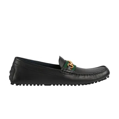 Pre-owned Gucci Driver 'horsebit - Black Green Red' | Men's Size 8.5