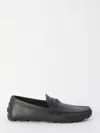 Gucci Pebbled Leather Driver Moccasins With Visible Stitching In Gray