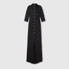 Gucci Dry Silk Wool Dress In Black