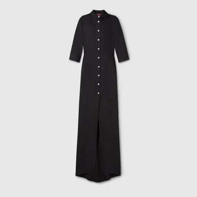 Gucci Dry Silk Wool Dress In Black
