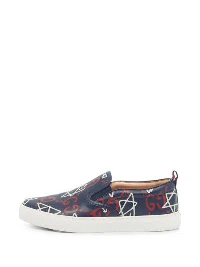 Pre-owned Gucci Dubelin Ghost Slip-on Sneakers In Blue