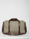 Gucci Supreme Fabric Duffle Bag With Leather Trims In Multi